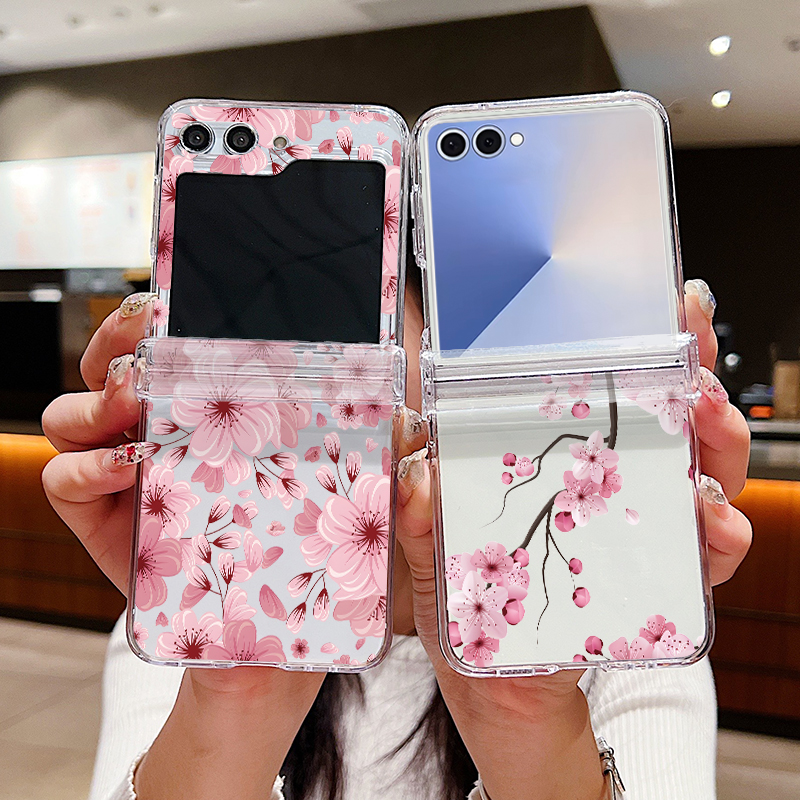 Phone Cases Hard - Pink Flower Printed Phone Case For