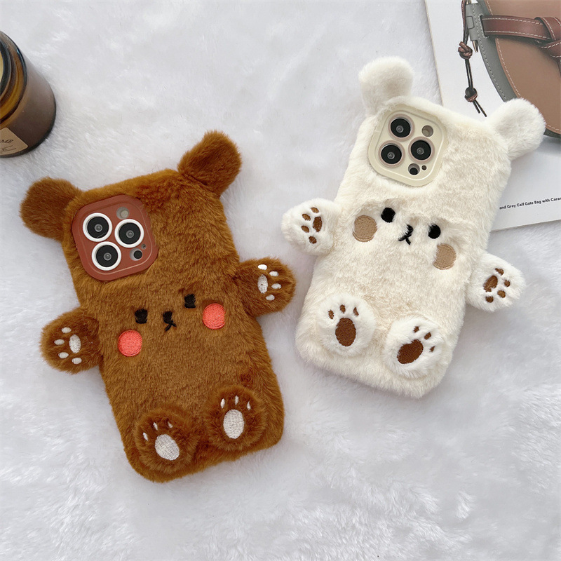 Korean 3D Cartoon Bear Fluffy  - Phone Cases Casely ulasan dan harga