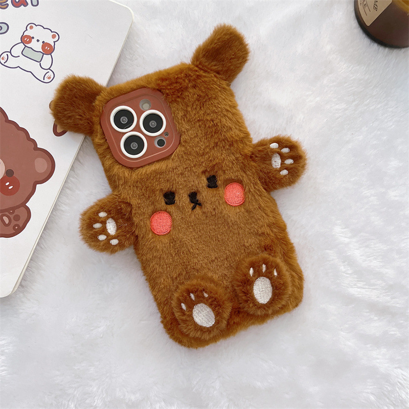 Korean 3D Cartoon Bear Fluffy  - Phone Cases Casely ulasan dan harga