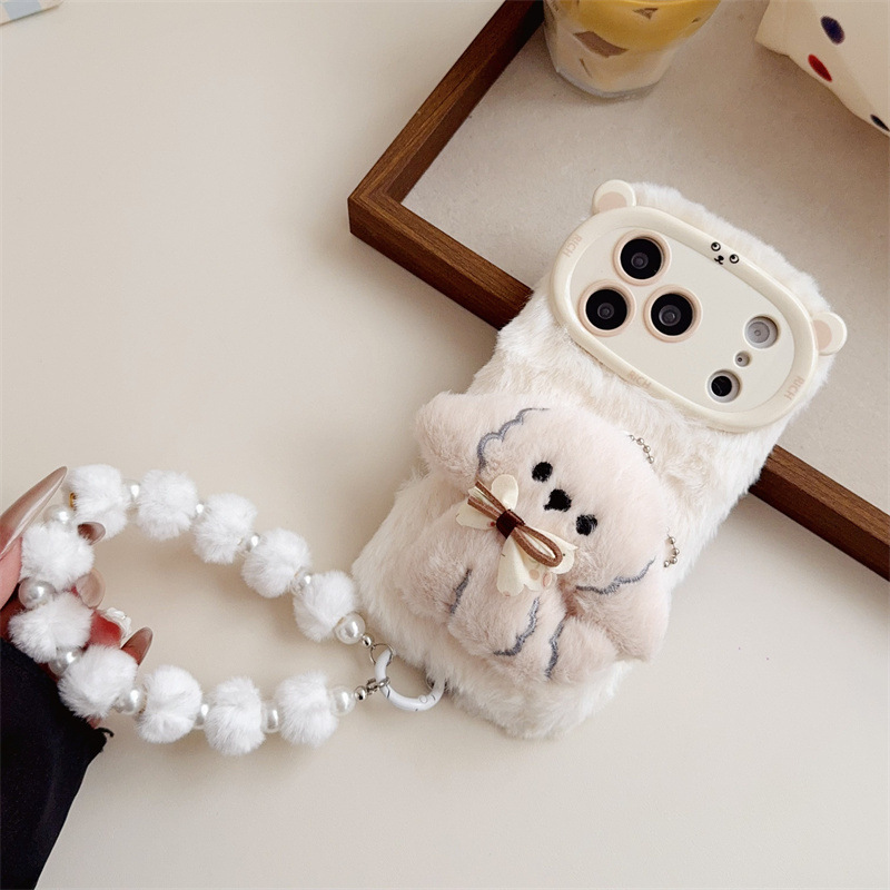 3D Cartoon Bowknot Puppy Warm  - Phone Cases For Iphone 16 ulasan dan harga
