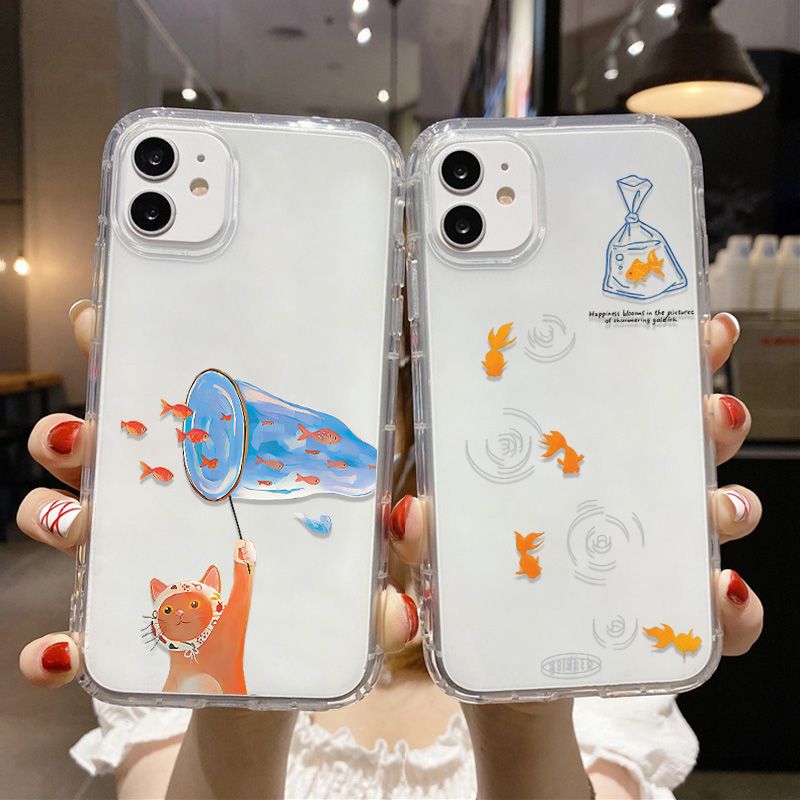Lovely Fishes Clear Phone Case - Phone Cases For Iphone 16 ulasan dan harga