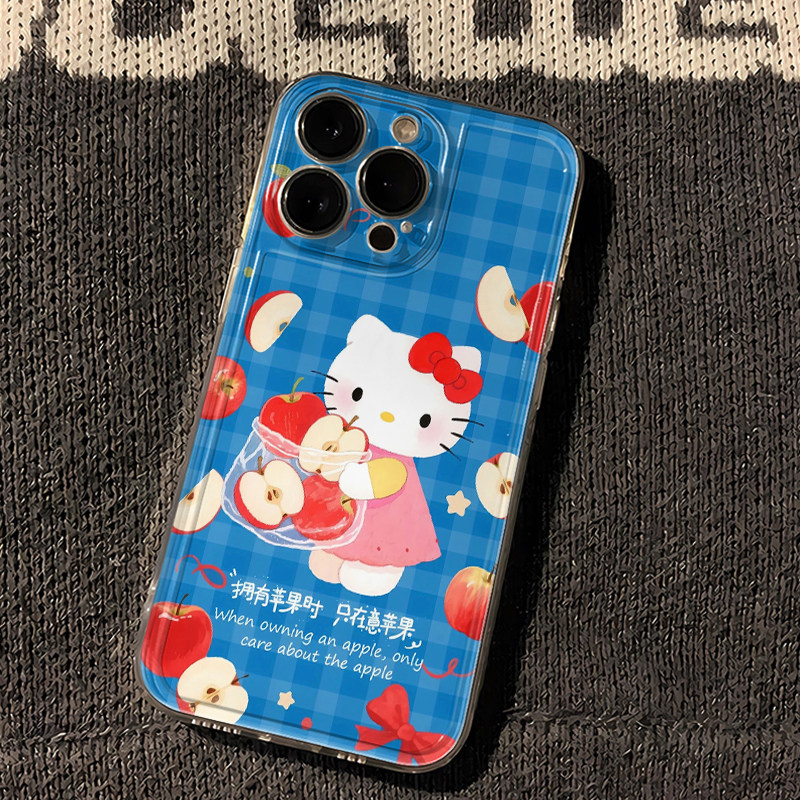 Cute Sanrio Blue Plaid Helloki - Phone Cases Hello Kitty ulasan dan harga