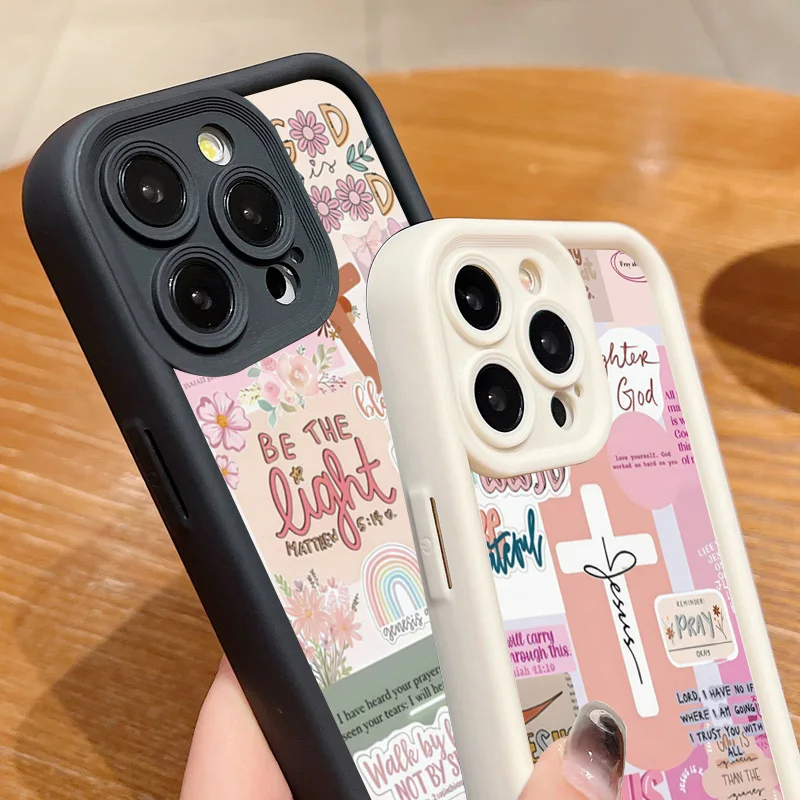 Slogan With Pink Cross Graphic - Phone Cases Jesus ulasan dan harga