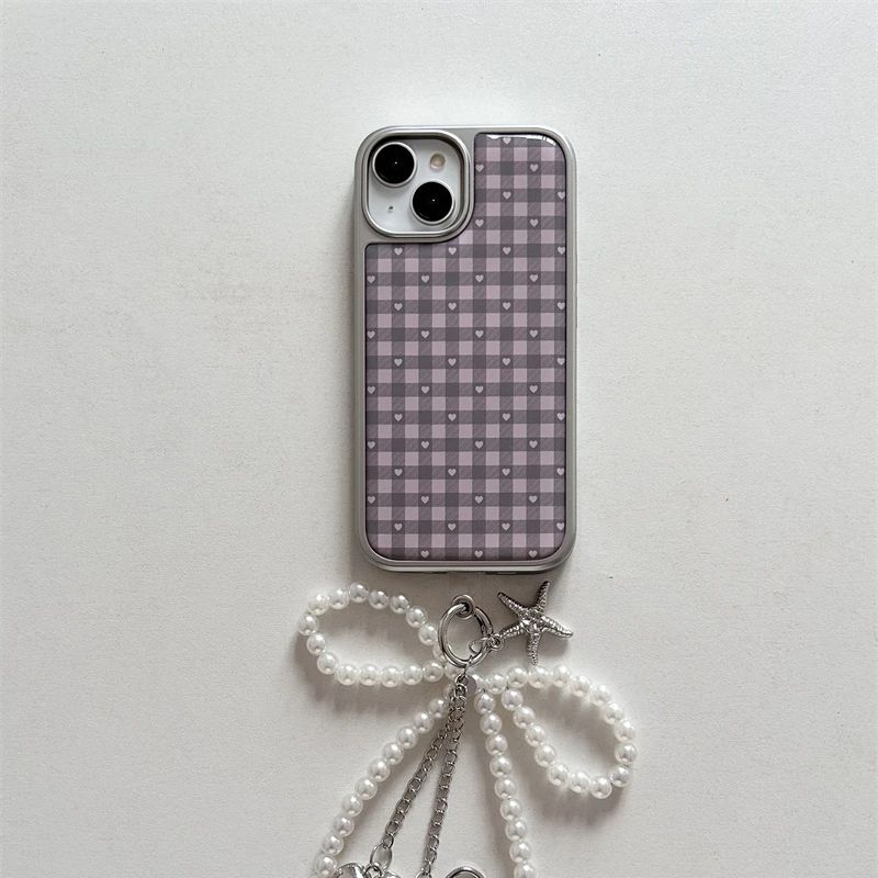 Pink Purple Heart-Shaped Check - Phone Cases For Girls ulasan dan harga