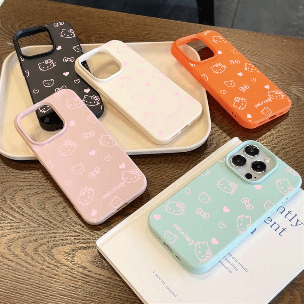 Cute HelloKitty Pink Line Cat  - Phone Cases Hello Kitty ulasan dan harga