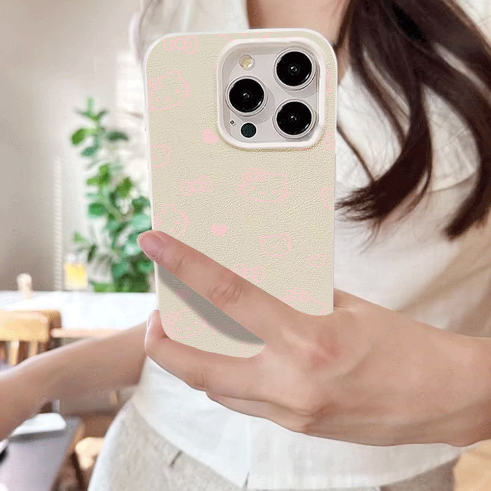 Cute HelloKitty Pink Line Cat  - Phone Cases Hello Kitty ulasan dan harga
