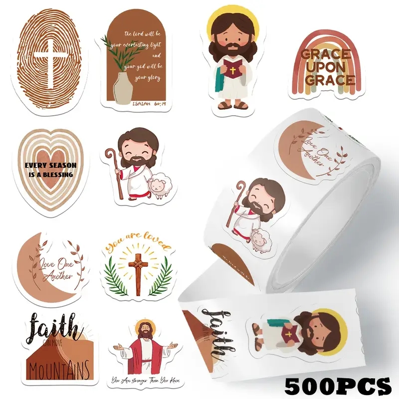 500pcs/roll Jesus Stickers Exq - Phone Cases Jesus ulasan dan harga