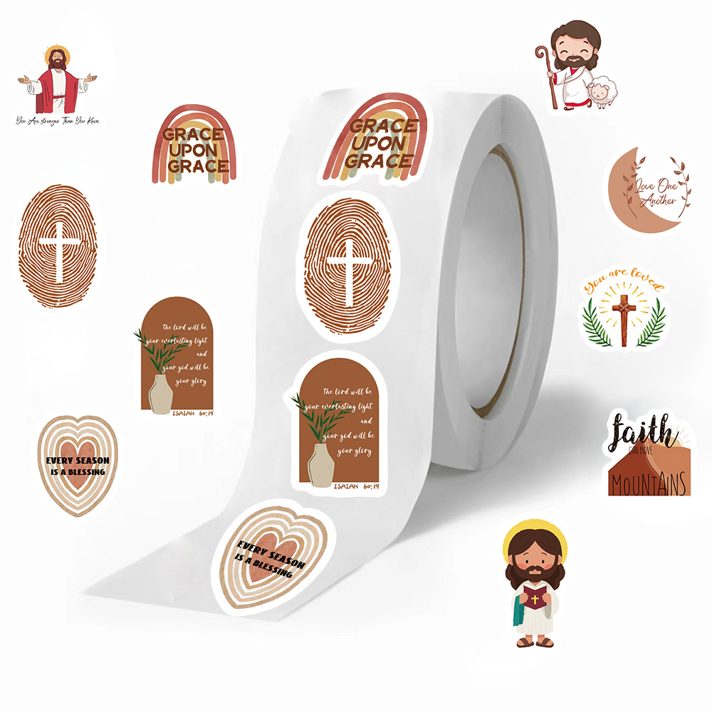 500pcs/roll Jesus Stickers Exq - Phone Cases Jesus ulasan dan harga