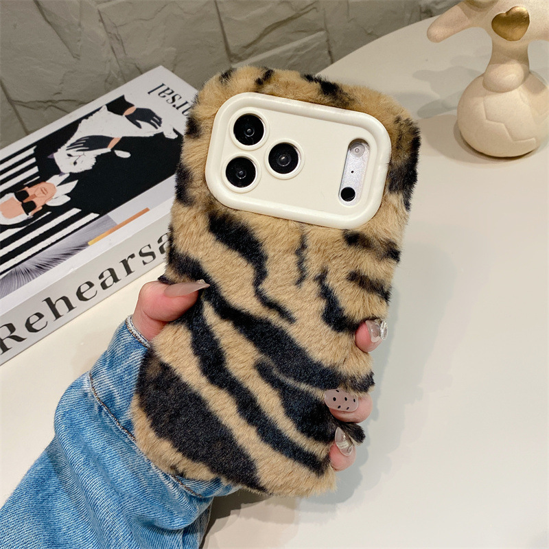 Luxury Zebra Pattern Fluffy Pl - Phone Cases For Iphone 16 ulasan dan harga
