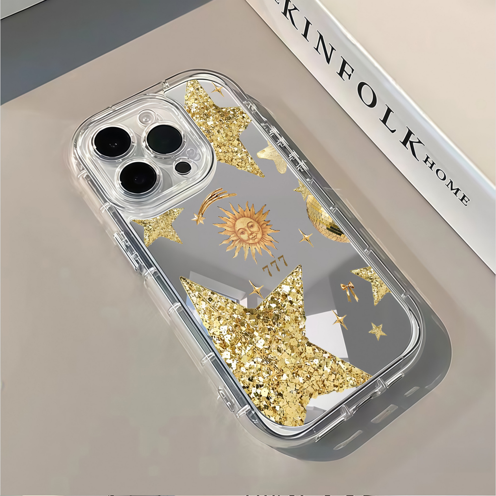 Celestial Gold Glitter Mirror  - Phone Cases For Iphone 16 ulasan dan harga