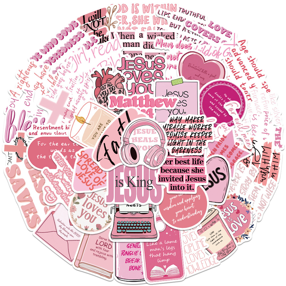 10/30/50pcs Cartoon Pink Bible - Phone Cases Jesus ulasan dan harga