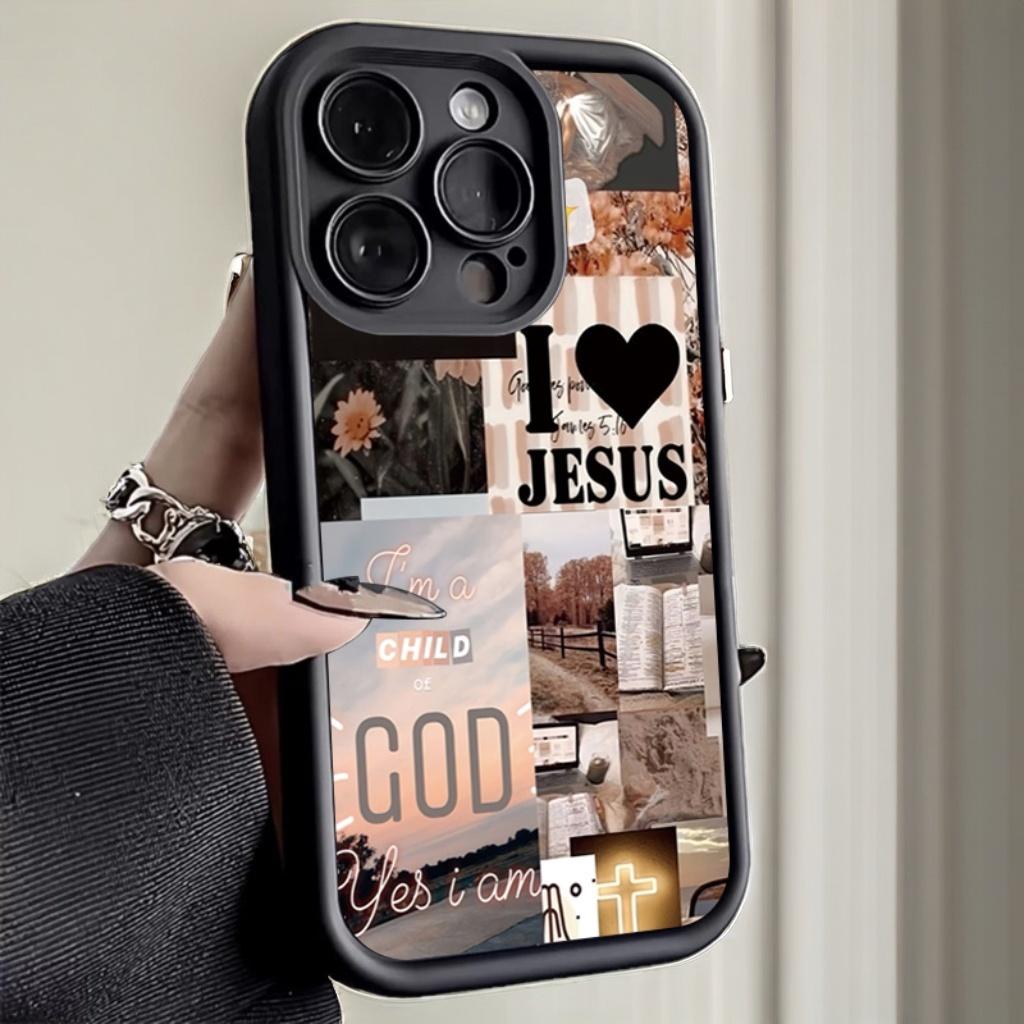 Jesus Collage Pattern Thick Sh - Phone Cases Jesus ulasan dan harga