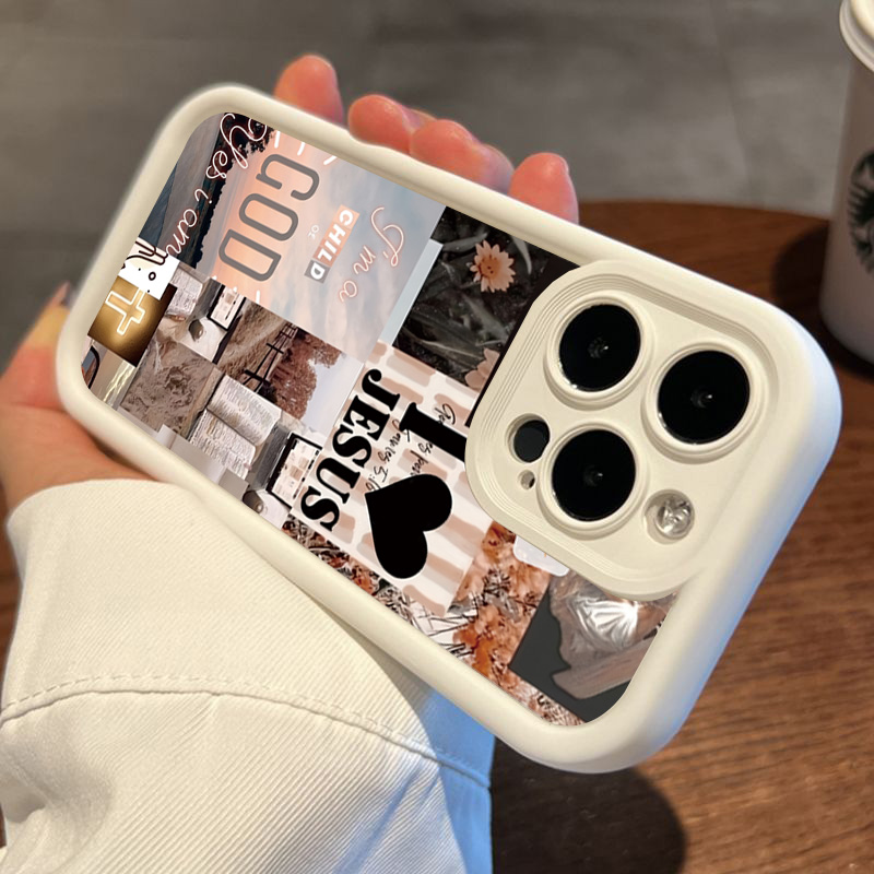 Jesus Collage Pattern Thick Sh - Phone Cases Jesus ulasan dan harga