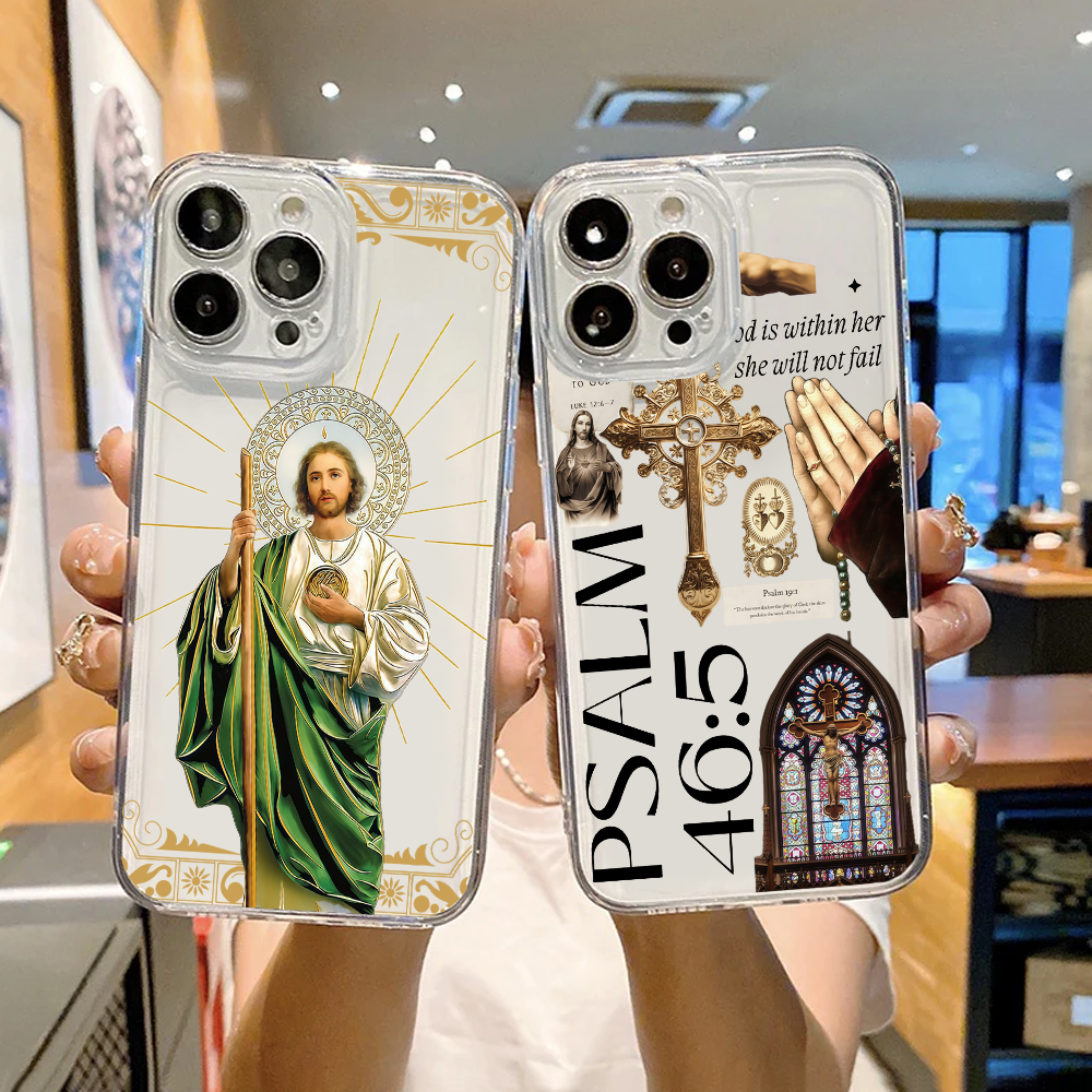 Saint Jesus Print Clear Phone  - Phone Cases Jesus ulasan dan harga