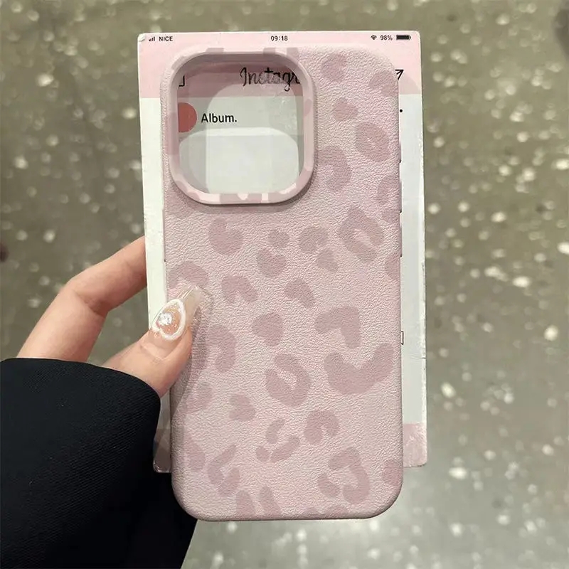Pink Leopard Print Lichee Patt - Phone Cases Xiaomi 14 ulasan dan harga