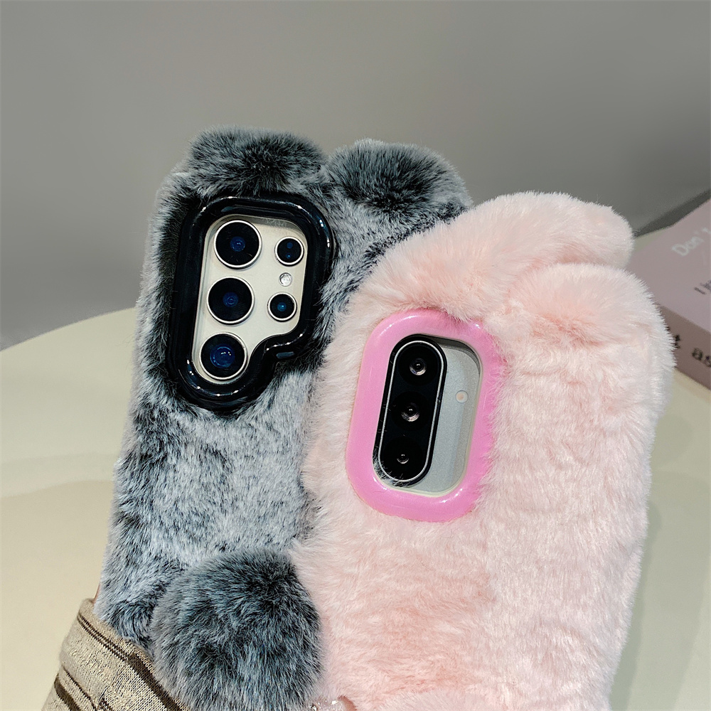 Cute Rabbit Ears Fluffy Stand  - Phone Cases Casely ulasan dan harga